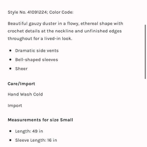 FREE PEOPLE Curved Cotton Gauze Duster Kimono - Picture 3 of 5